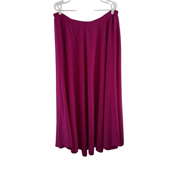 Vintage Neiman‎ Marcus Skirt Womens XL Fuchsia Maxi Long Elastic Waist Pockets - Picture 5 of 15